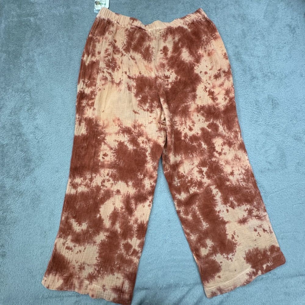 Wonderly NWT Women's Crinkle Gauze Ankle Pants Wide Leg Size 1X (W34in xL27in)